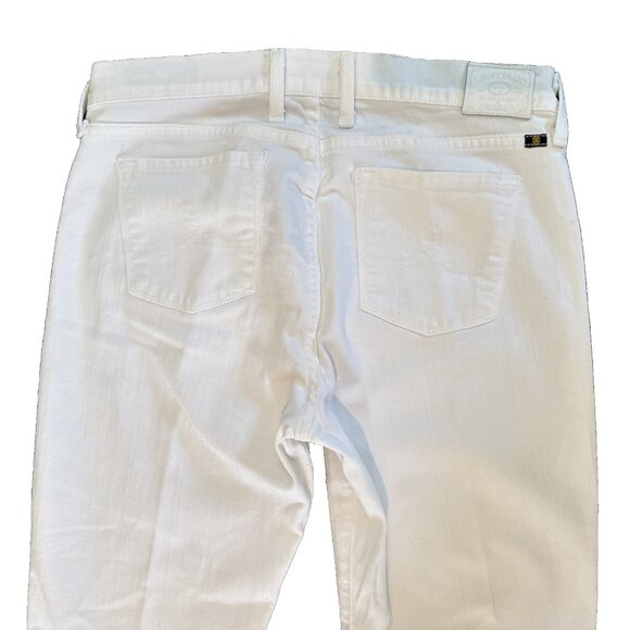 New Lucky Brand Sofia Capri Jean Sz 10/30 White Curvy Lucky You zip denim - Picture 5 of 12